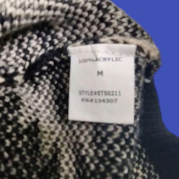 Retro Geometric Soft Tan & Black Sz MED Vintage Pullover Light Sweater The Rage - Picture 5 of 11